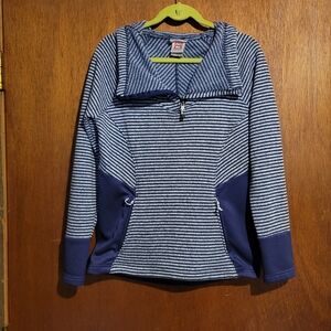 Avalanche Blue and White Striped Hoodie